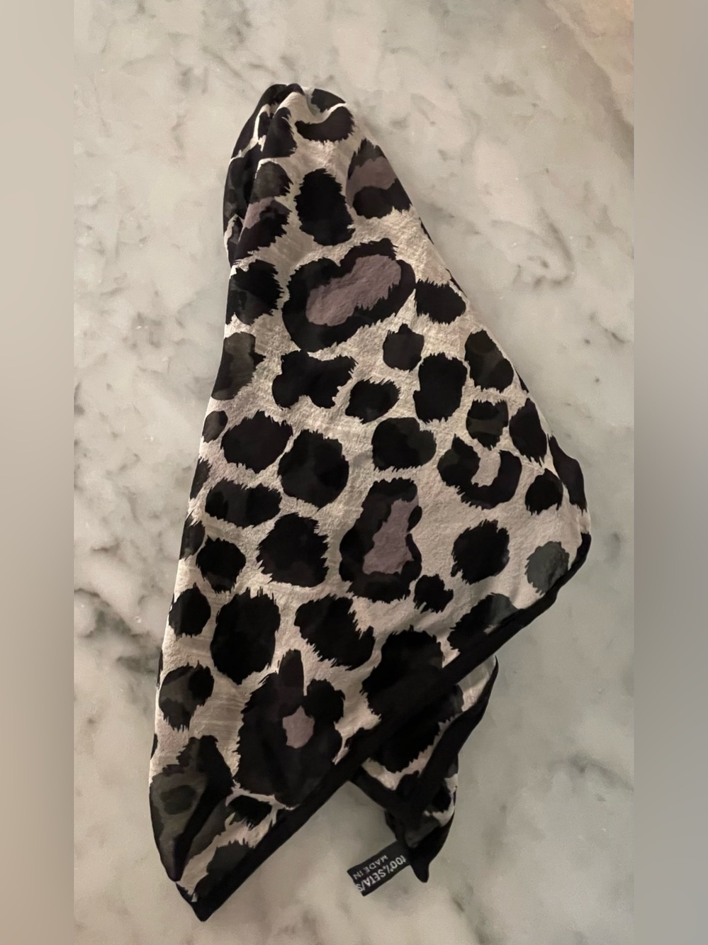 Vintage Leopard Print Italian Silk Scarf